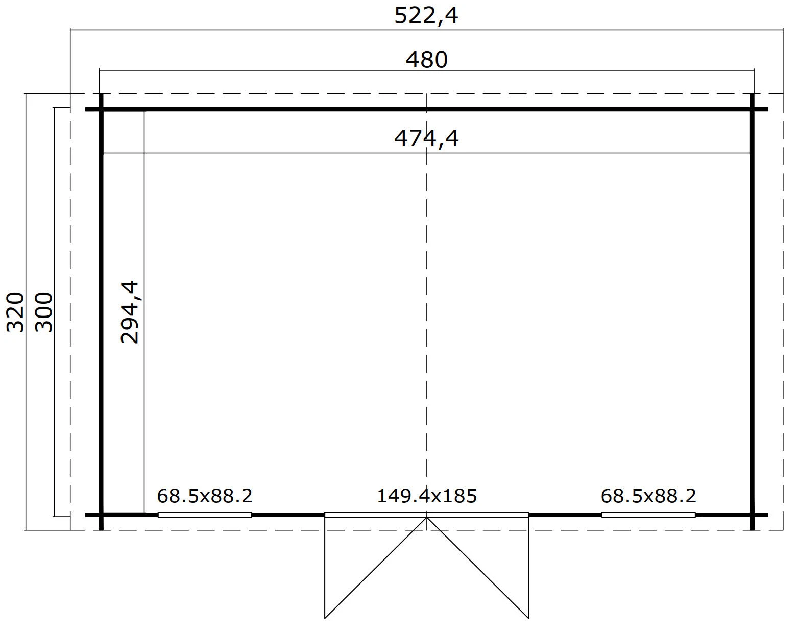 Outdoor Life Blokhut Udo Platinum Grey-Wit 480 x 300 cm - Afbeelding 4